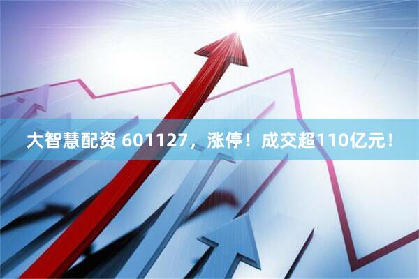 大智慧配资 601127，涨停！成交超110亿元！